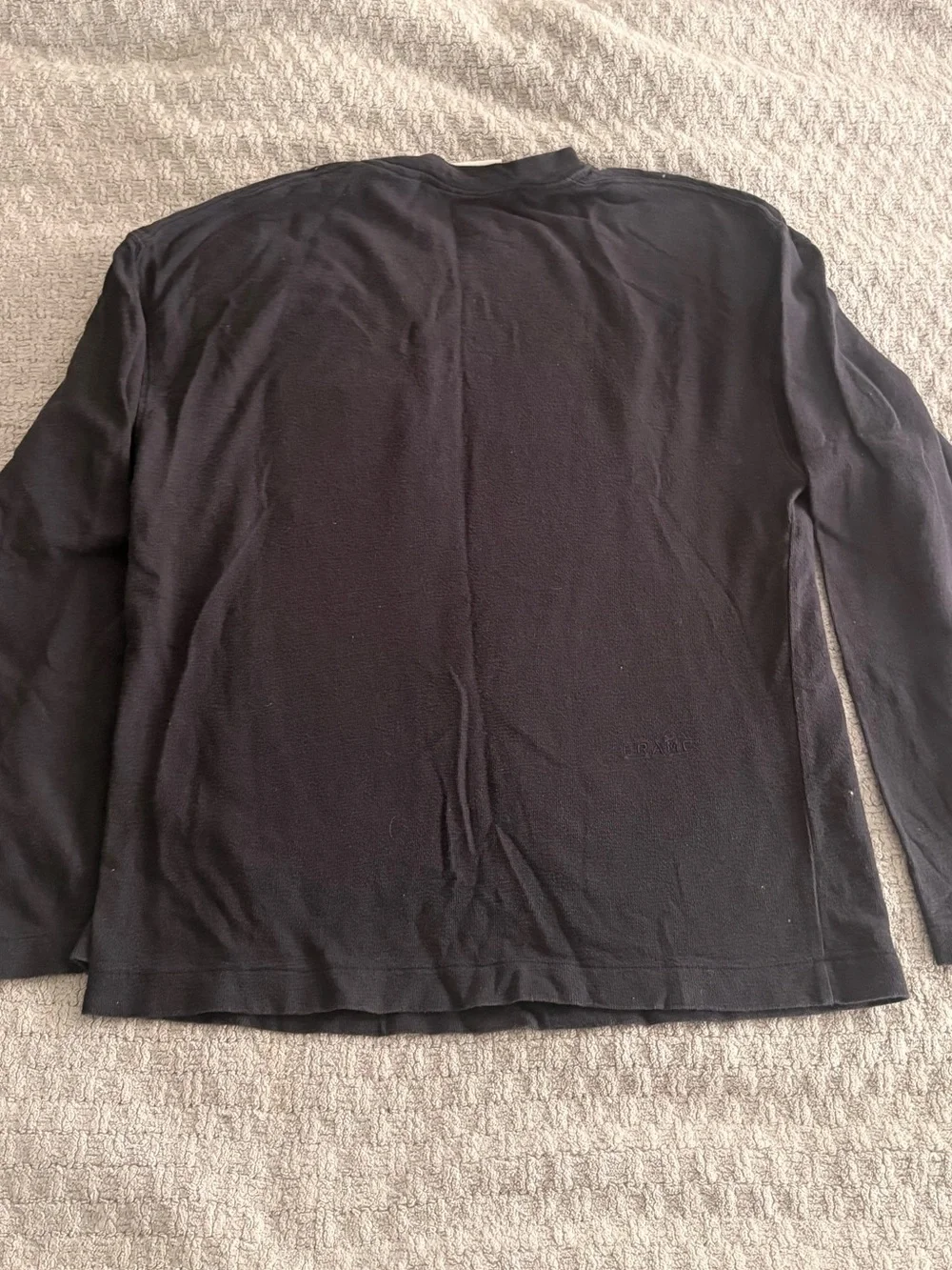Frame Men's Long-Sleeve Pocket Crewneck Shirt - Black